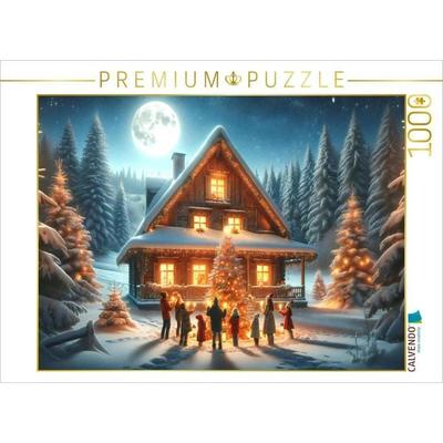 CALVENDO Puzzle Zusammenkunft am Weihnachtsbaum - Weihnachtliche Familienzeit | 1000 Teile Lege-Größe 64x48cm Foto-Puzzle für glückliche Stunden,
