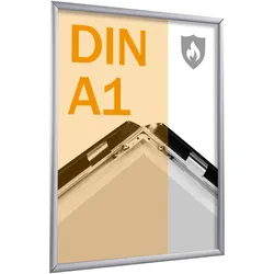 Brandschutzrahmen A1 mit B1-Zertifizierung  ohne Deckblatt  | silber, Aluminium