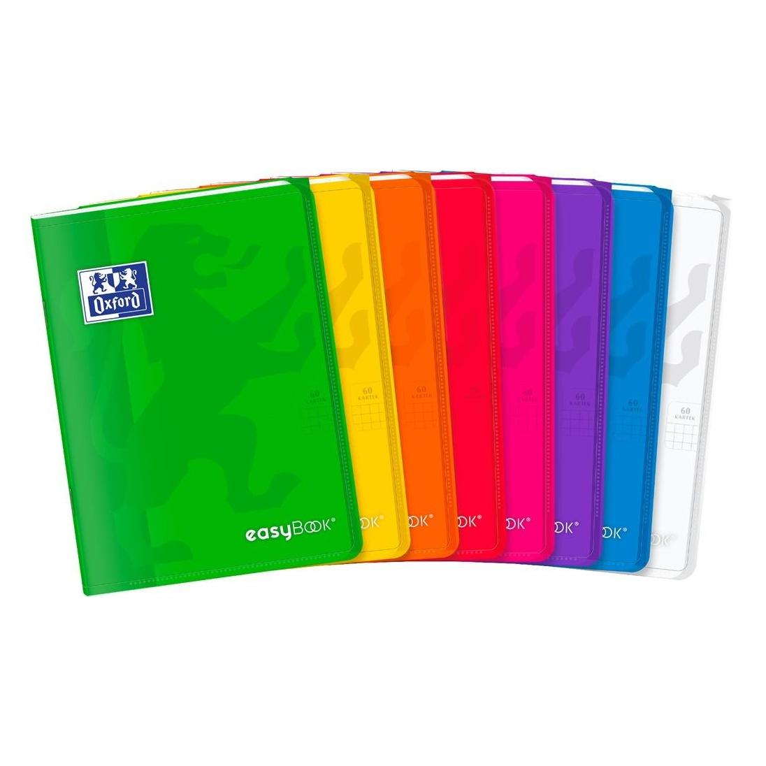 Oxford Notizbuch A5/60K Raster PP Easybook Mix (8 Stück) (A5, Kariert, Weicher Einband) (415444)