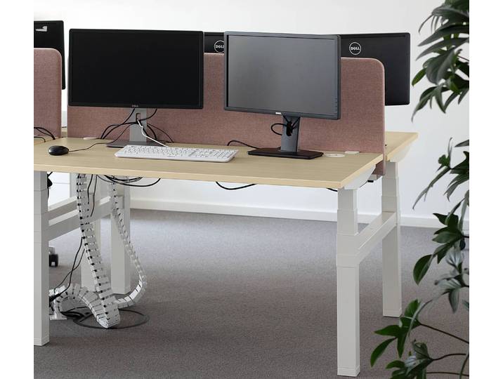 Workbench-Arbeitsplatz eModel 2.0 160cm Braun/Kaisersberg Eiche Dekor Höhenverstellbar/Memory Funktion