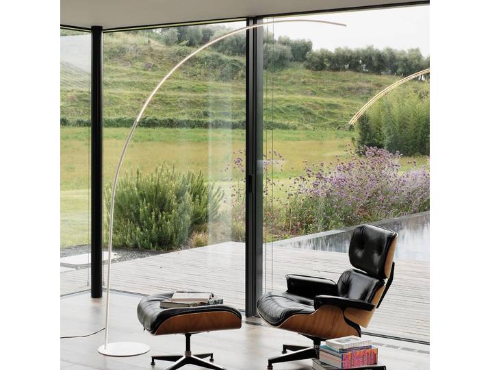 IDEAL LUX Bogenlampe Comet, weiß / opal, für Wohn- / Esszimmer, Metall, Modern, Stehlampe