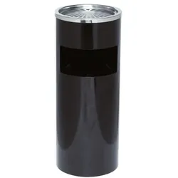 Alco Stand-Aschenbecher schwarz mit Abfallbehälter schwarz, 61 cm