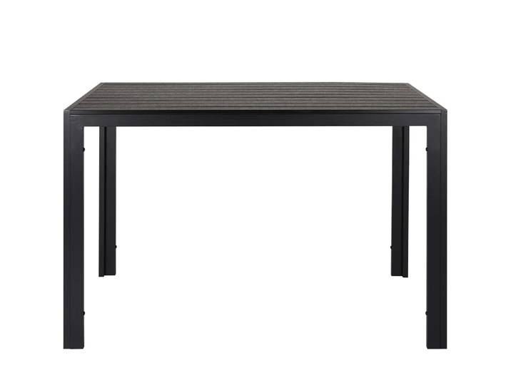 Table à manger extérieure 110x70x73cm, Table à lattes en aluminium et métal, grande Table rectangulaire noire pour terrasse, cour, pelouse, jardin