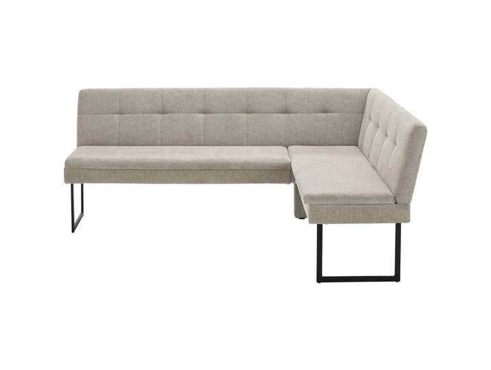Novel Eckbank, Beige, Metall, L-Form, 213x164 cm, Stoffauswahl, seitenverkehrt erhältlich, Esszimmer, Bänke, Eckbänke