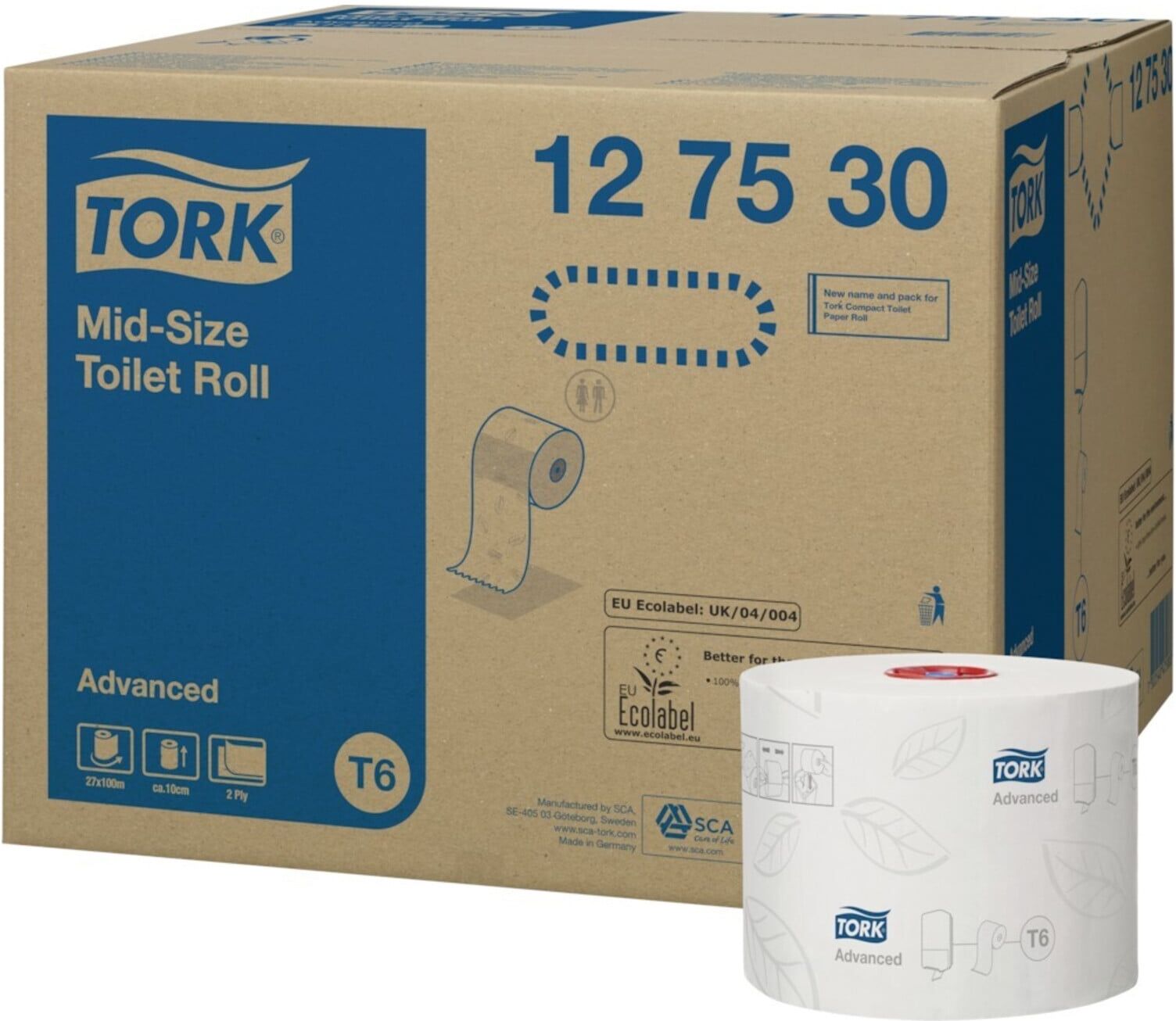 Tork Advanced Toielettenpapier Midi T6 a-lagig ; E/D/E (127530)