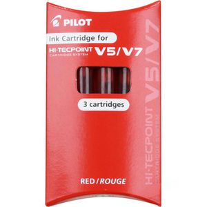 Pilot Füllerpatronen Hi-Tecpoint V5 / V7, rot, 3 Stück