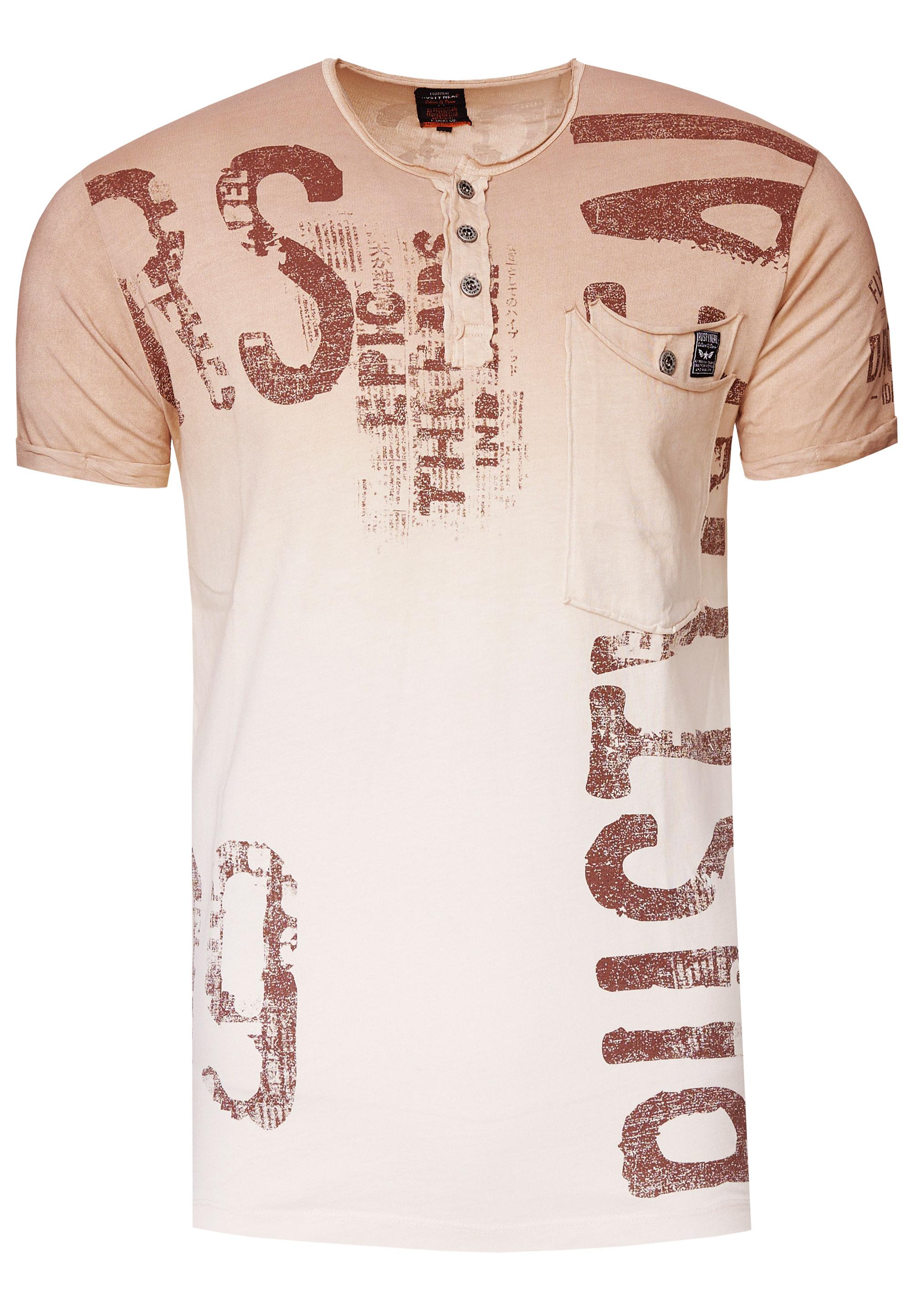 T-Shirt Verwaschen mit Farbverlauf und Prints