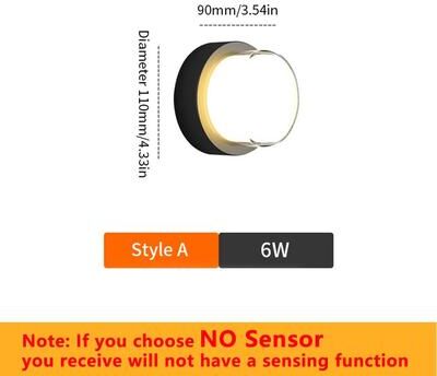 Inspire Curations LumaGuard Motion Sensor LED Wall Light Waterproof Outdoor Wall Light IP66 style A 6w Warm White With Sen