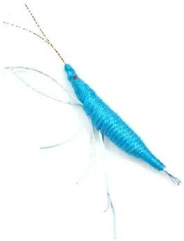 Uplifted Finds Woolen Prawn Interactive Catnip Toy blue