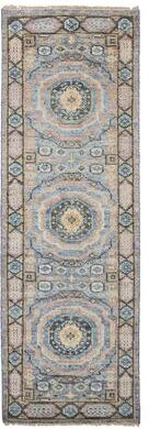 ECARPETGALLERY Hand-knotted Mamluk Grey Wool Rug - 2'8 x 7'11