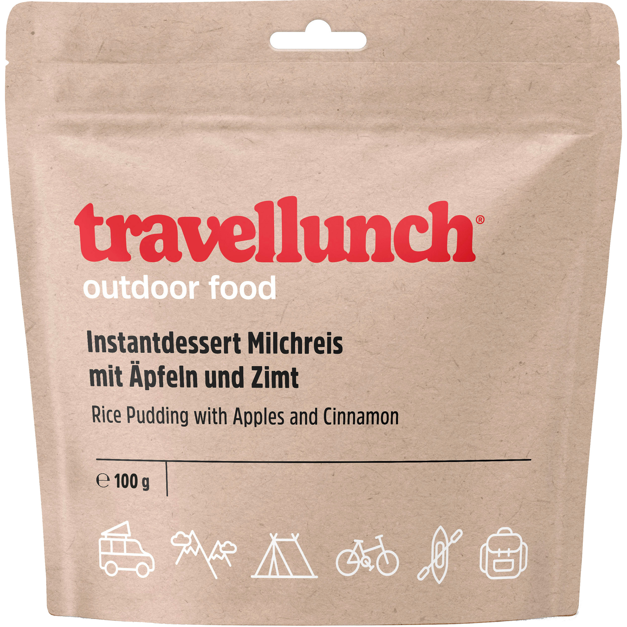 Travellunch Milchreis Apfel-Zimt Trekkingnahrung beige Größe 100g