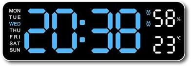 Uplift Treasures Smart LED Silent Wall Clock With Thermometer And Calendar black