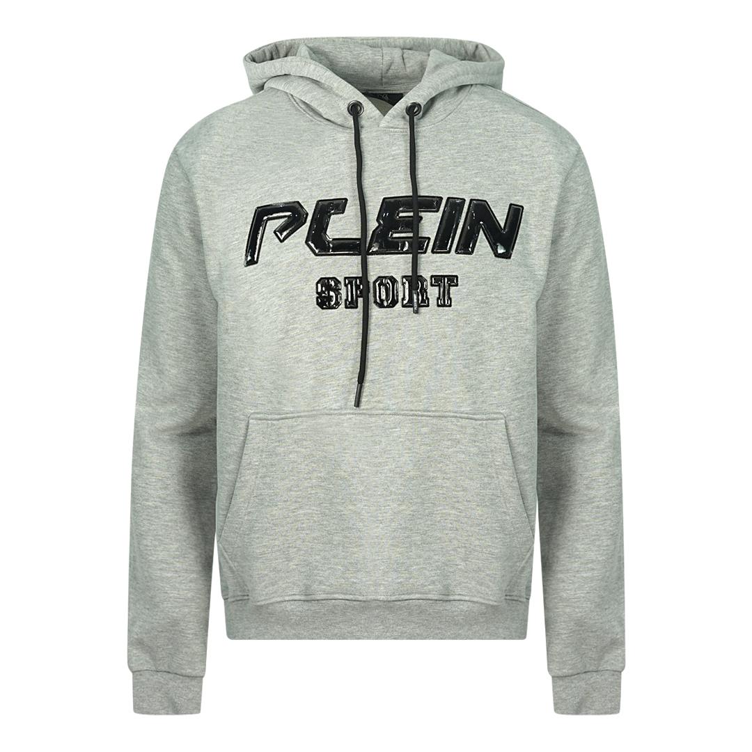Plein Sport Schwarzes Logo Grauer Hoodie
