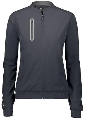 Holloway 229743 Women's Weld Jacket in Carbon size Medium   Polyester/Spandex Blend