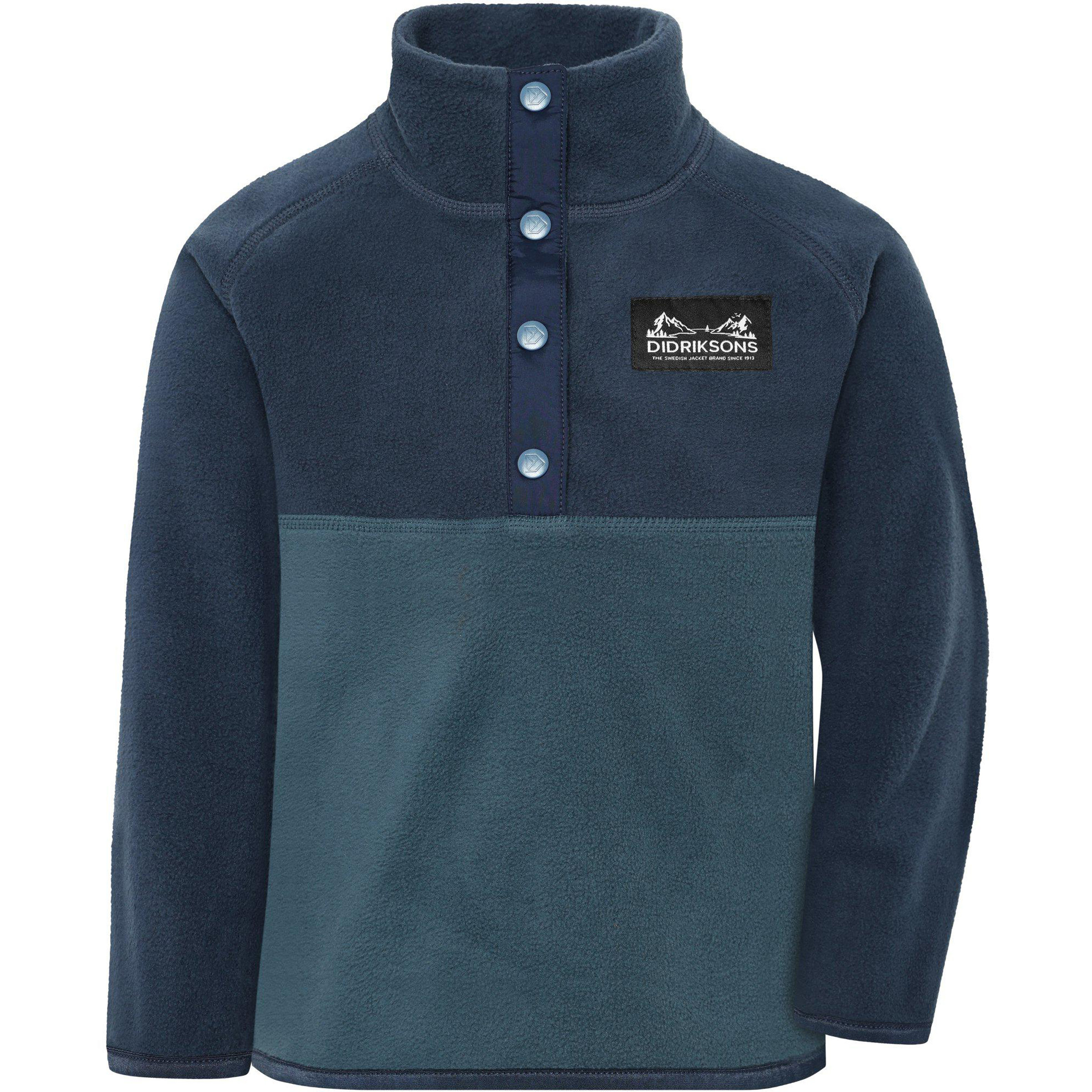 Didriksons Monte Half Button 6 Kinder Pullover blau Größe 80 Trekking Elastisch