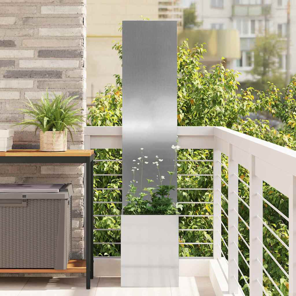 Brayden Studio Planter Box Silver 140cm H x 32cm W x 32cm D