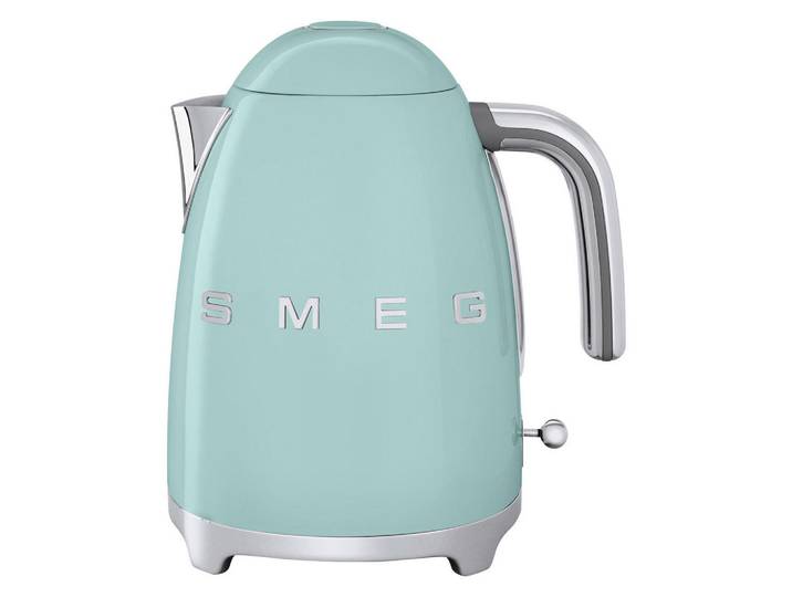 Smeg Wasserkocher, Pastellgrün, Metall, 1,7 l, 22.3x24.8x17.1 cm, automatische Abschaltung, 360°-Sockel, Anti-Rutsch-Füße, abgedecktes Heizelement, herausnehmbarer Filter, Signalton, Kochgeschirr, Küchengeräte, Wasserkocher