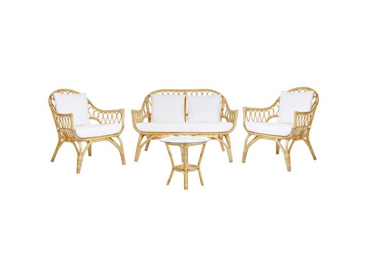LOUNGE-SET 4-sitzer Rattan Beige Sibari