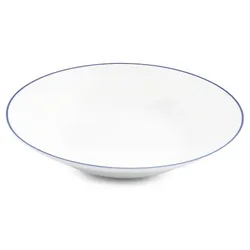 BONBISTRO Teller tief 23xH4cm blauer Rand  Basic White - 6 Stück