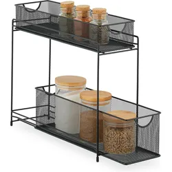 Relaxdays Küchenschrank-Organizer, Küchen Organizer, Schwarz
