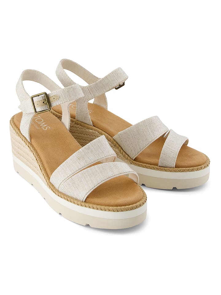 TOMS Keilsandaletten in Creme - 41