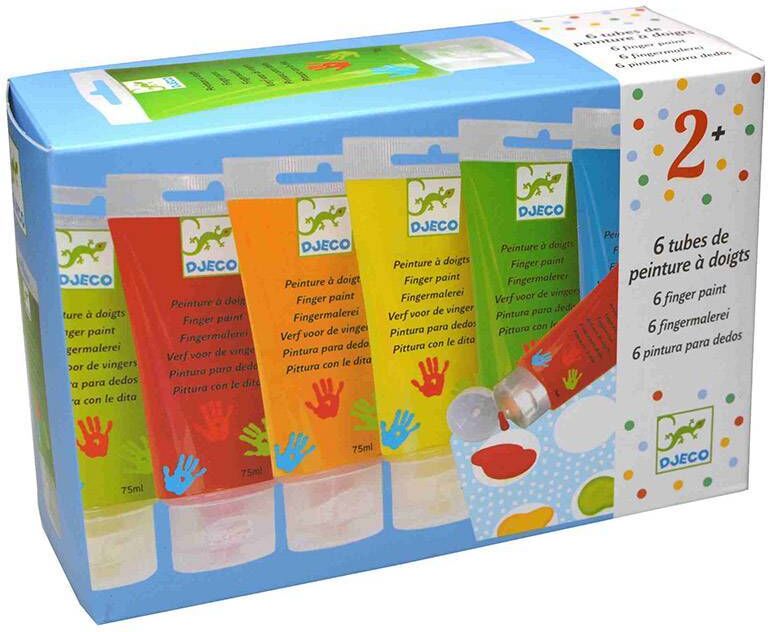 6 Tubes de peintures à doigts - Djeco
