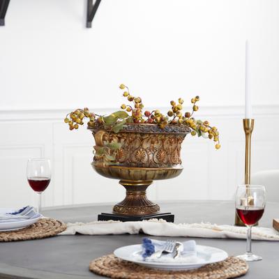 ARCILLA ELEMENTAL Gold Polystone Ornate Decorative Decorative Bowl