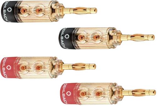 Oehlbach 3030 Lautsprecher-Steckverbinder Stecker, gerade Gold, Rot, Schwarz 4St.