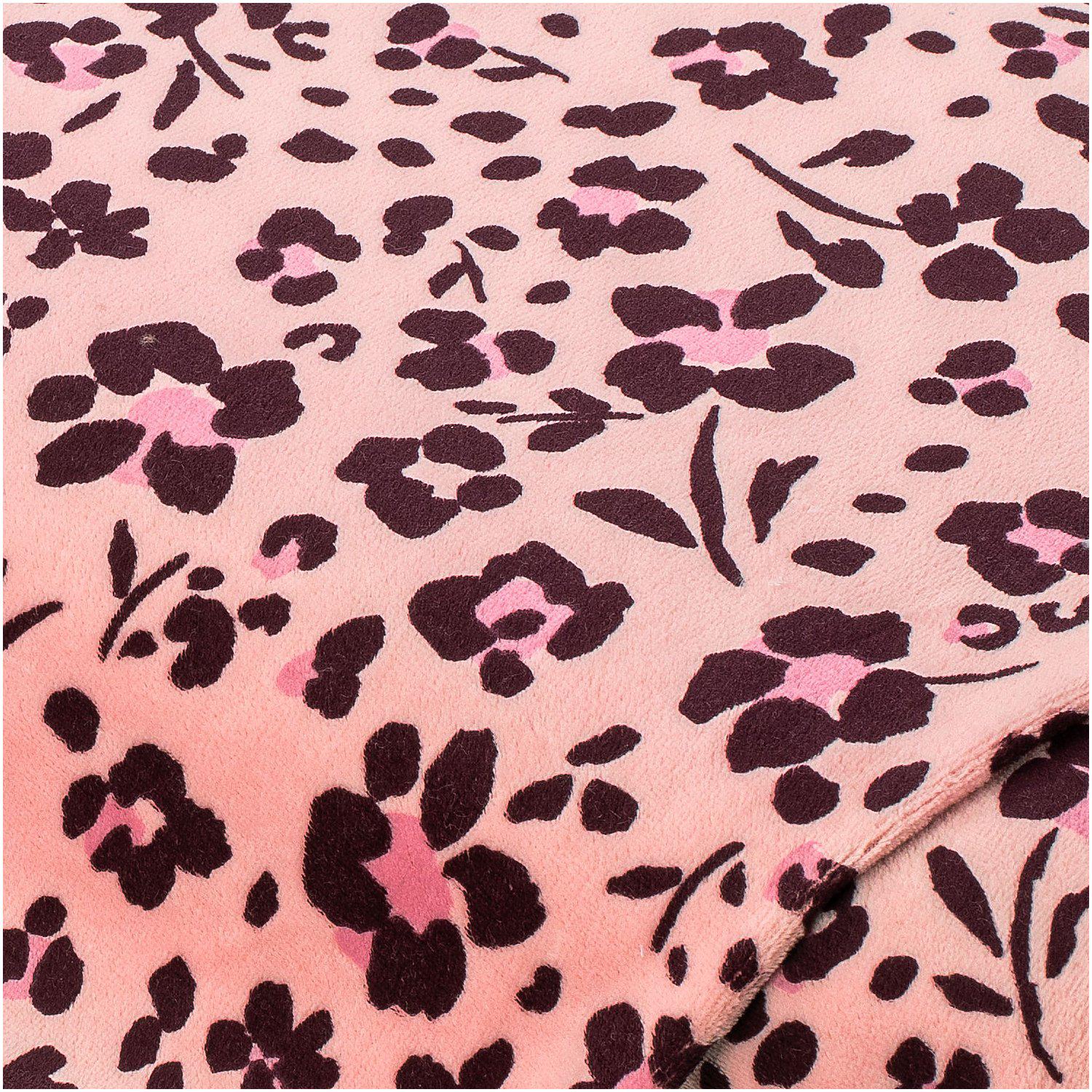 Nicki-Velours "Blumen", rosa-color