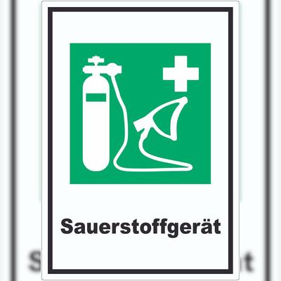 HB-Druck Sauerstoffgerät Aufkleber A6 (105x148mm)
