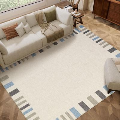 Garvee Modern Geometric Stripes Bordered Area Rug