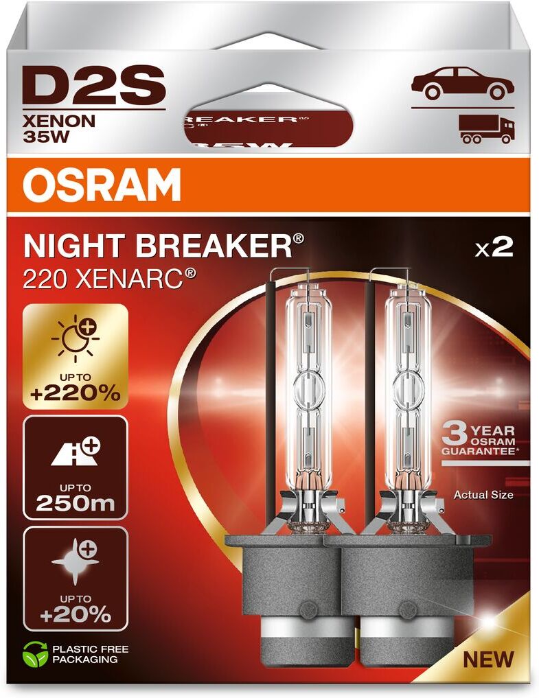 Osram Glühlampe, Hauptscheinwerfer Xenarc Night Breaker 220 D2s - Duobox 66240xn22hb