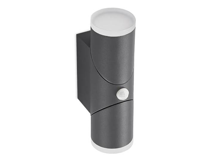 Lindby LED Wandleuchte aussen in dunkelgrau, mit Bewegungsmelder, Außenlampe IP54 Staub‑ und Spritzwassergeschützt, 2 Flammig, Modern, 3000 K Warmweiß