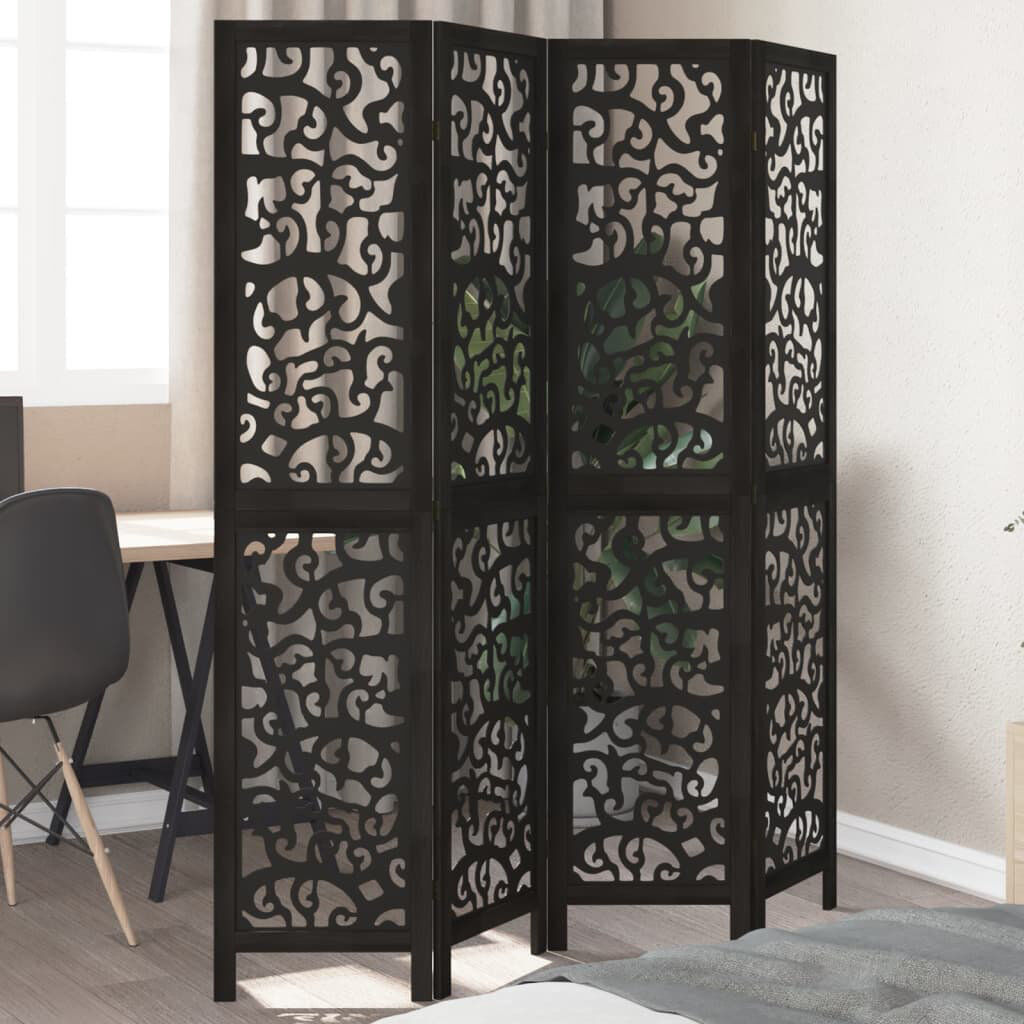 ClassicLiving Folding Room Divider Black 200cm H x 110cm W x 1.6cm D