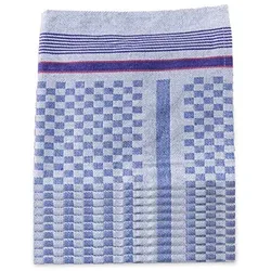 Bertsch Hotelwäsche 10er Set Grubentücher, 100% Baumwolle, blau kariert, 50x100cm (blau)