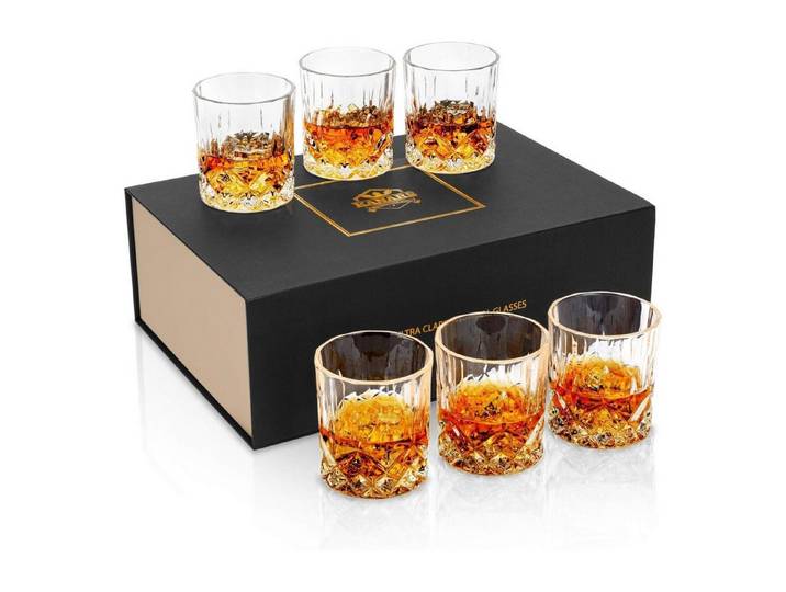 LuxusKollektion Whiskyglas Whisky Gläser Kristall Bleifrei 6teilig 300ml 6 Stück (1er Pack), Glas