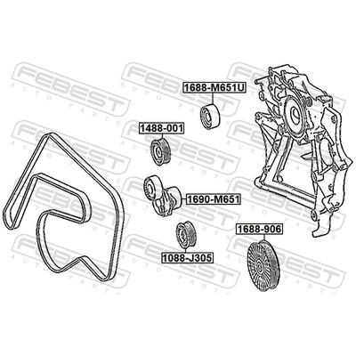 FEBEST Riemenspanner, Keilrippenriemen 1690-OM651 für Mercedes