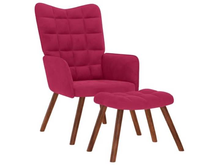 vidaXL Relaxsessel mit Hocker Weinrot Samt