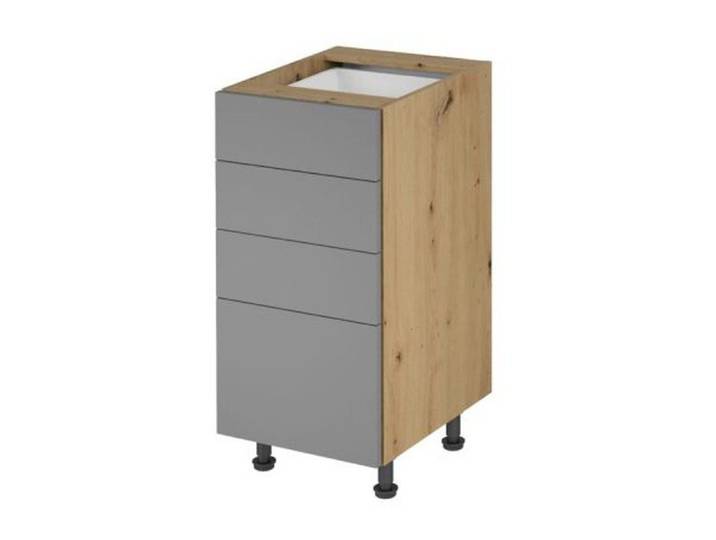 Xlmoebel Unterschrank XLMOEBEL Schubladenschrank in Grau mit praktischem Druckmechanismus (1-St., Schubladenschrank) Made in Europa