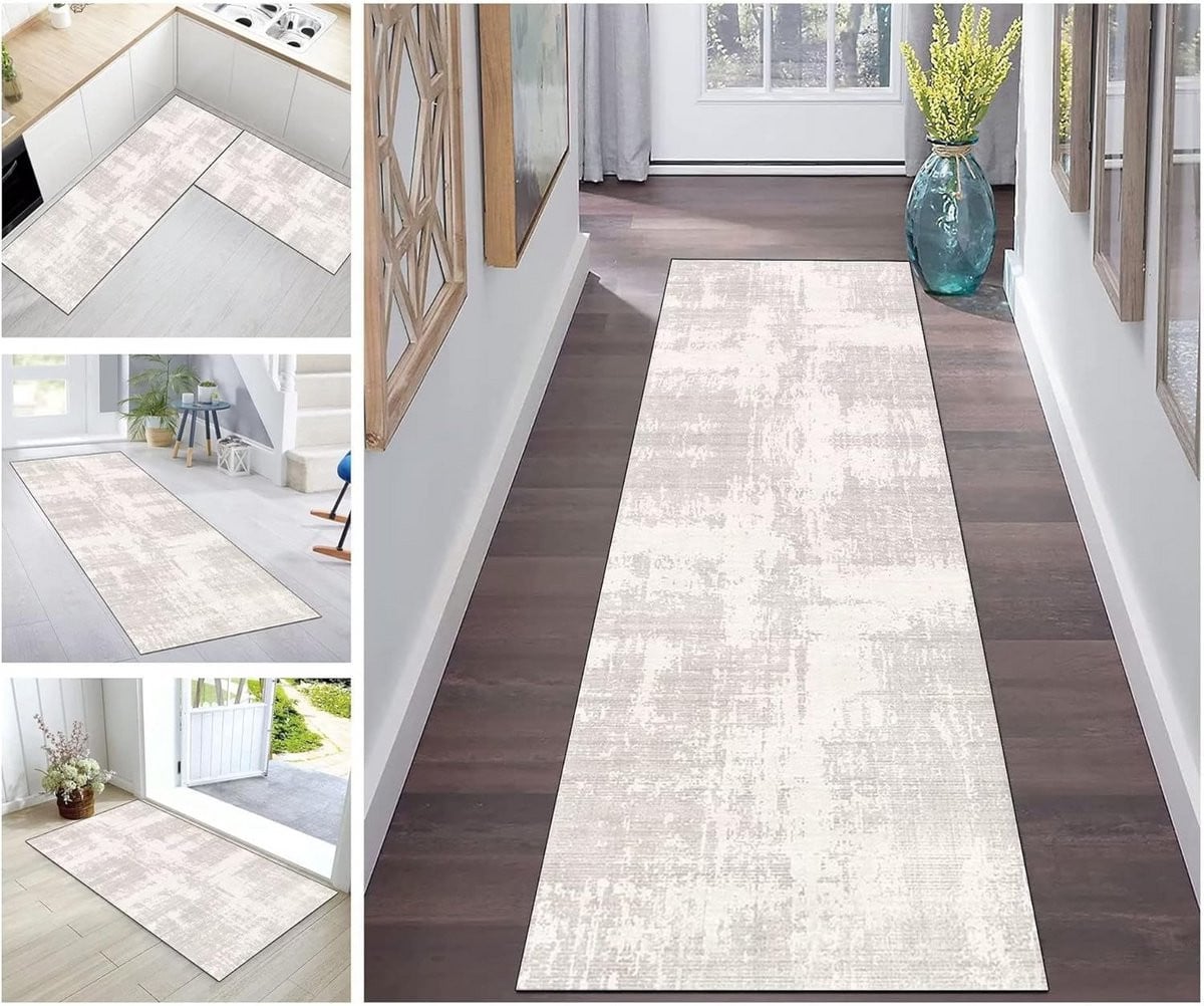 Wasbaar Gangtapijt Loper Antislip Beige - Per Meter Leverbaar voor Gang, Keuken en Woonkamer