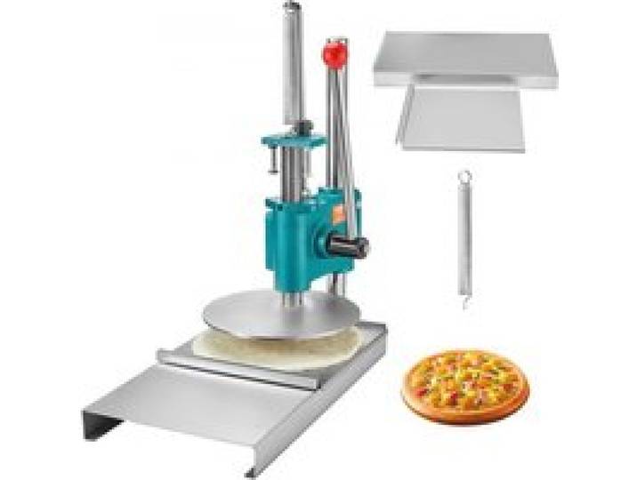 VEVOR Presse à Pâtes 24 cm Diamètre Machine à Pizza Manuelle avec Plateau en Acier Inoxydable Formeuse à Pizza Domestique Hauteur Réglable pour Tartes Tortillas Pains Pizzerias Boulangeries Cafés