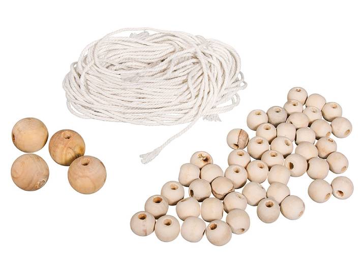 Rayher Bastelset Makramee mit Holzperlen und Garn Natur SB-Btl