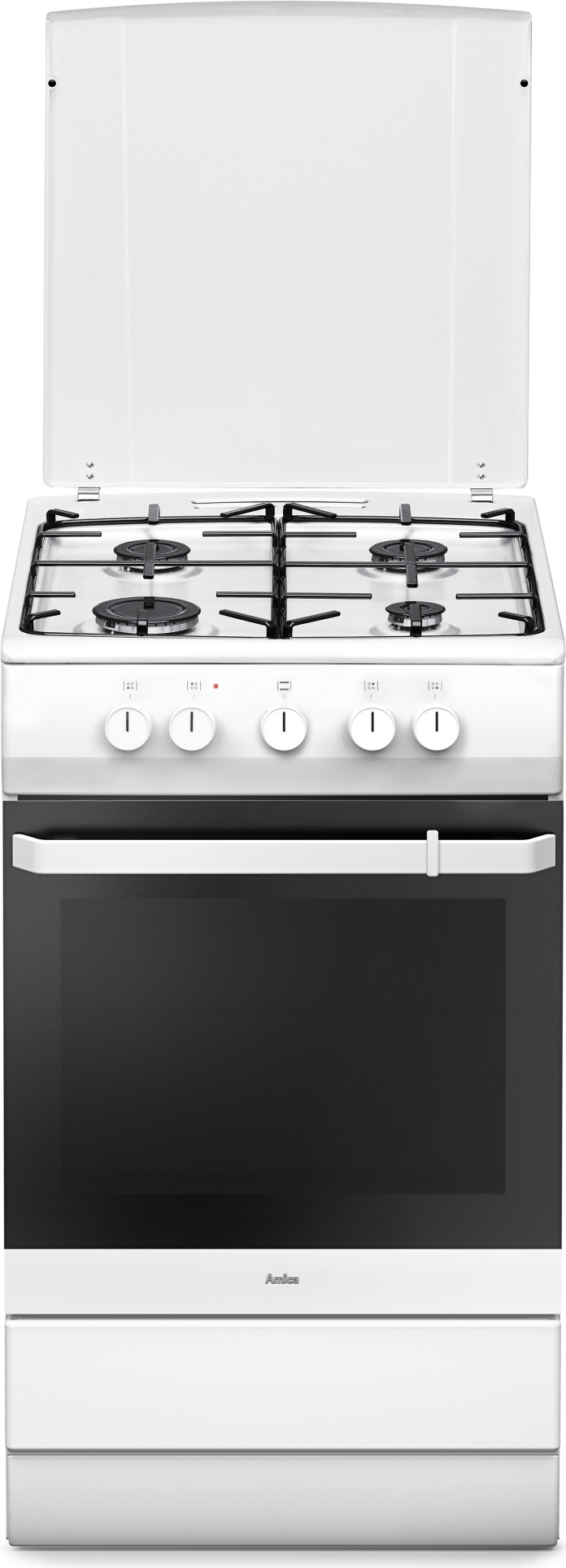 Amica SHGG 11549 W Gasherd, Weiß, 50 cm Breite, Ober-/Unterhitze, 4 Kochfelder, Hitzeschutz-T?r