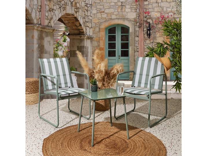Salon de Jardin - HOME DECO FACTORY - Namur - 3 Pièces - Beige