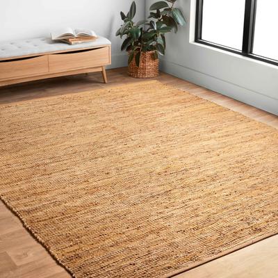 Alexander Home Farmhouse Jute and Leather Handwoven Area Rug