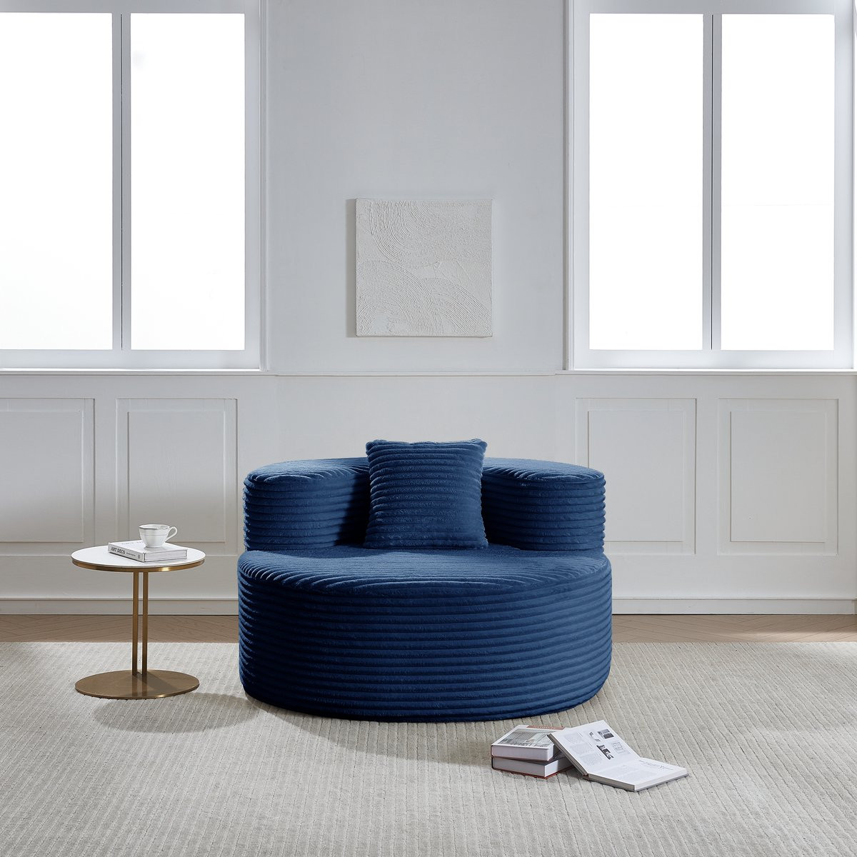 HAUSS SPOLE Zitzak Loungestoel met Rugleuning en Sierkussen - Blauw