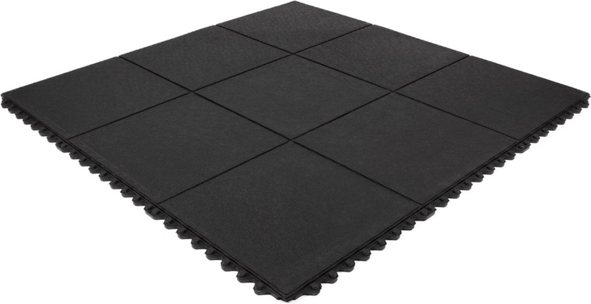 Rubbermagazijn Anti vermoeidheidsmat Zwart B: 90 cm, D: 90 cm, H: 1,4 cm