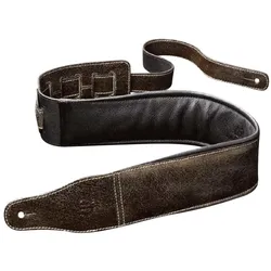 Harvest Bassgurt Buffalo Crackle Long Brown - Gitarrengurt