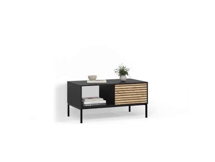 Livinity Couchtisch Aterno , Goldkraft Eiche/Anthrazit 90 x 50 cm mit einer Schublade