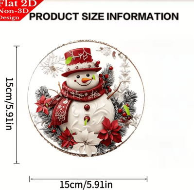 Inspire Picks Festive Snowman Christmas Door Sign Acrylic Winter Hanging Decoration snowman